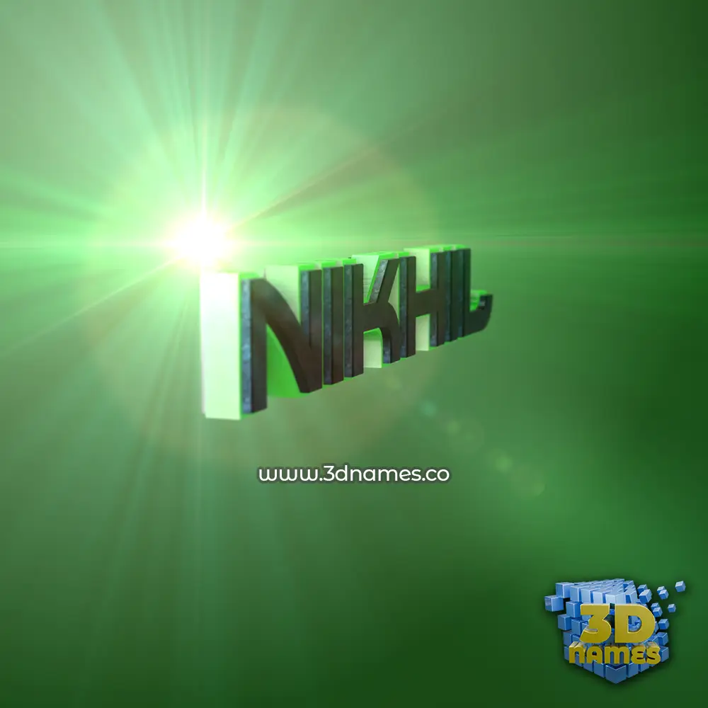 nikhil in Green Light style - 3D name wallpaper