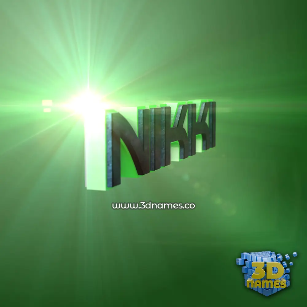 nikki in Green Light style - 3D name wallpaper