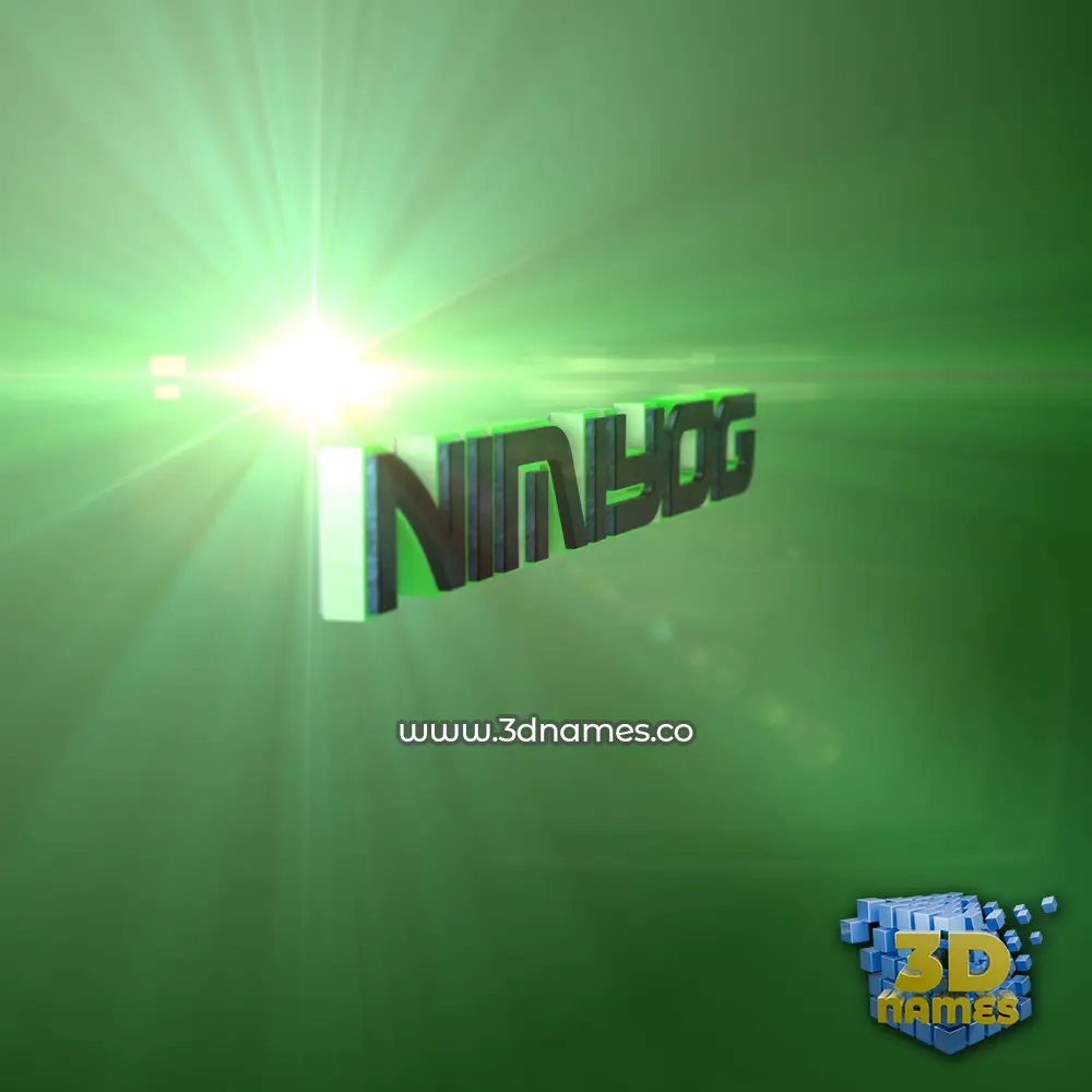 nimiyog in Green Light style - 3D name wallpaper