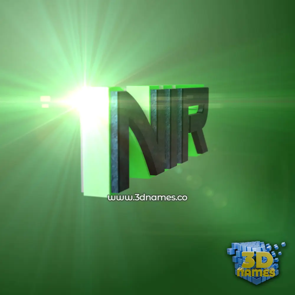 nir in Green Light style - 3D name wallpaper