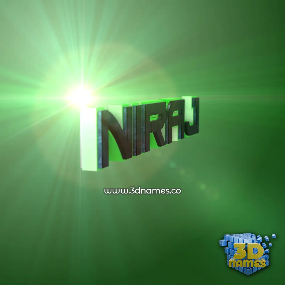 niraj in Green Light style - 3D name wallpaper