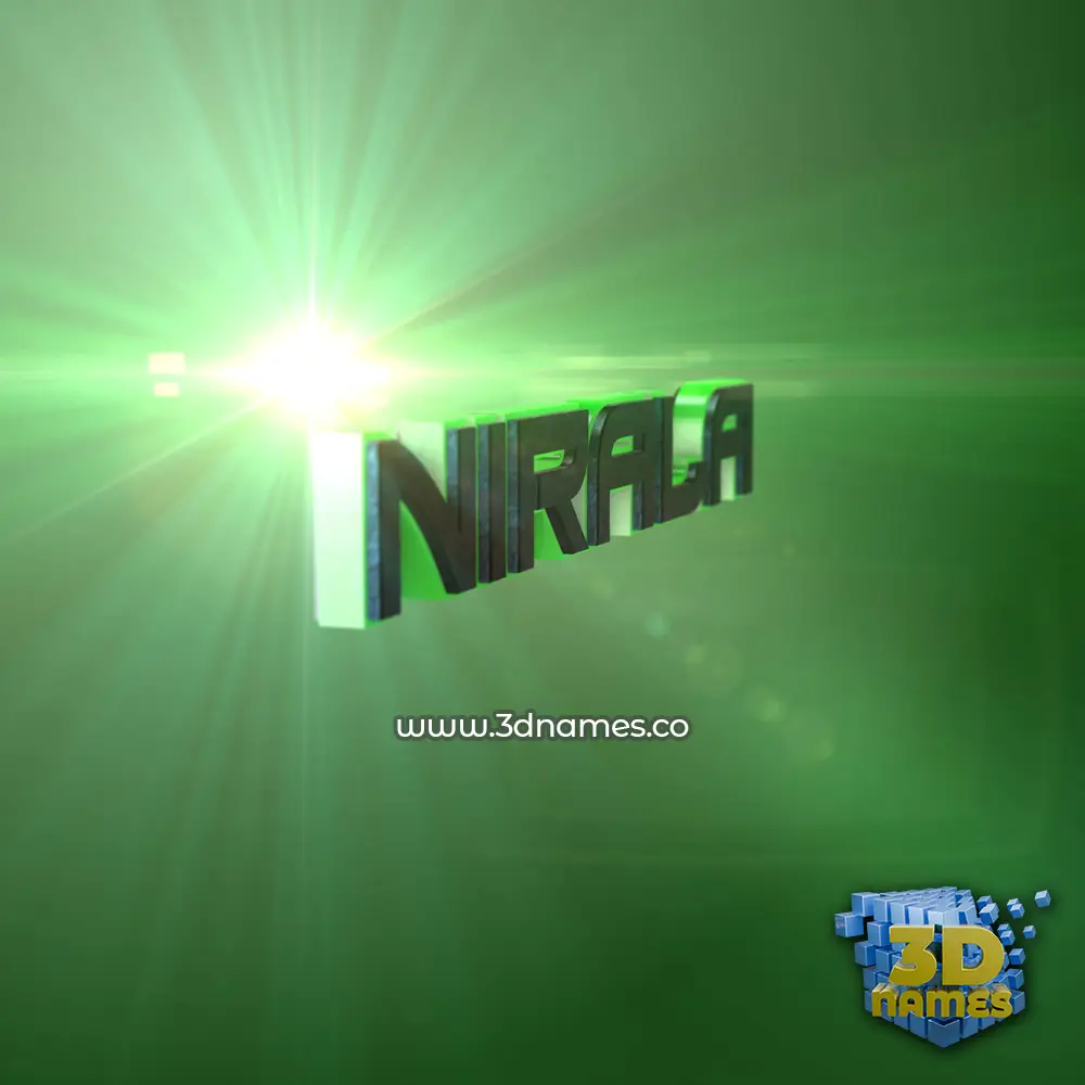 nirala in Green Light style - 3D name wallpaper