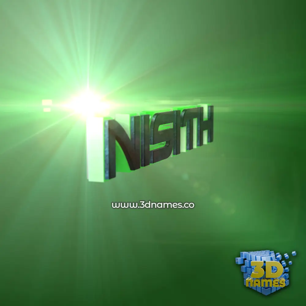 nisith in Green Light style - 3D name wallpaper