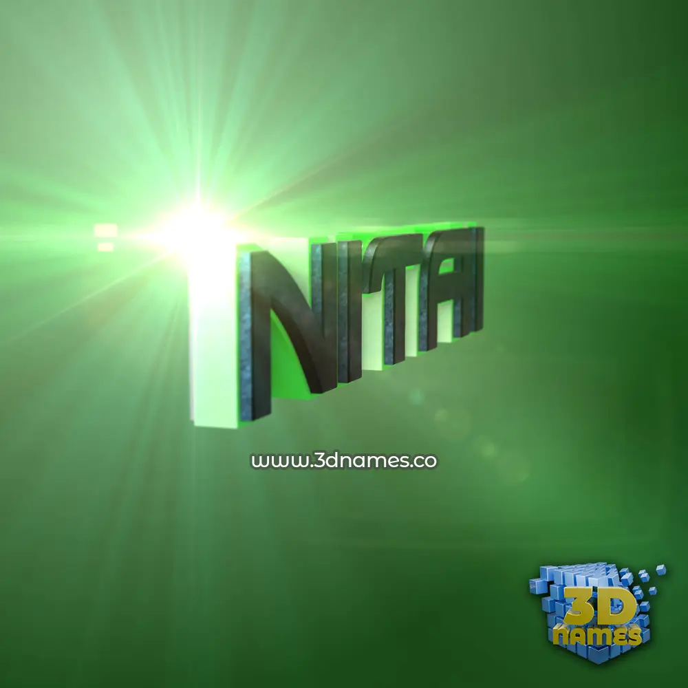 nitai in Green Light style - 3D name wallpaper