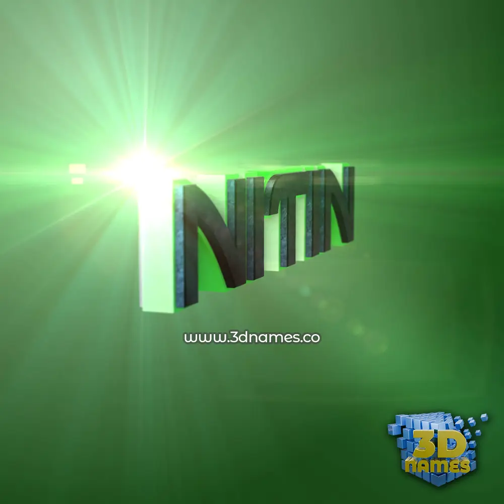 nitin in Green Light style - 3D name wallpaper