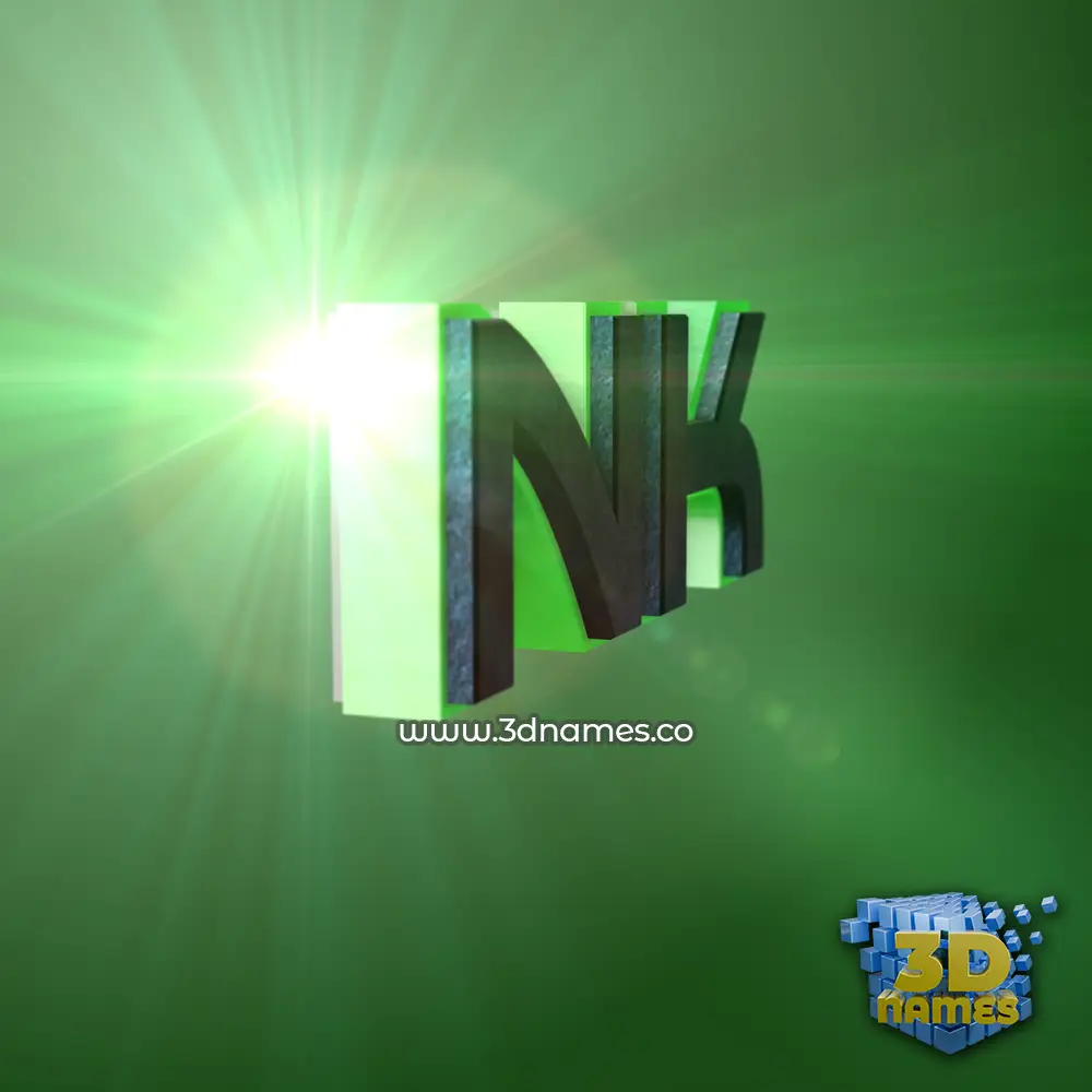 nk in Green Light style - 3D name wallpaper