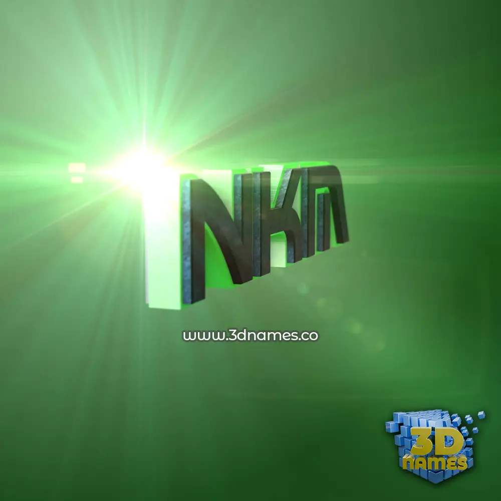 nkm in Green Light style - 3D name wallpaper