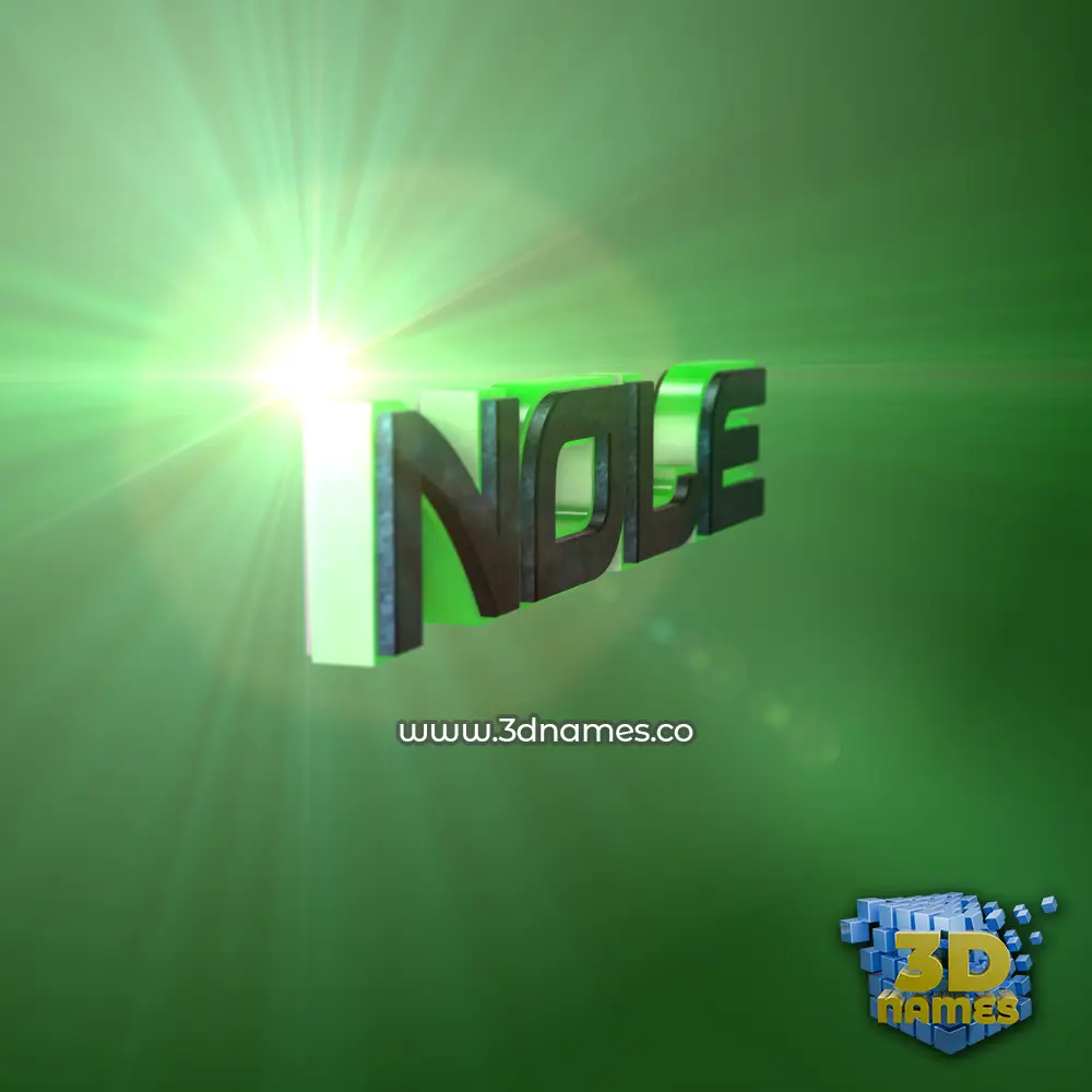 nole in Green Light style - 3D name wallpaper