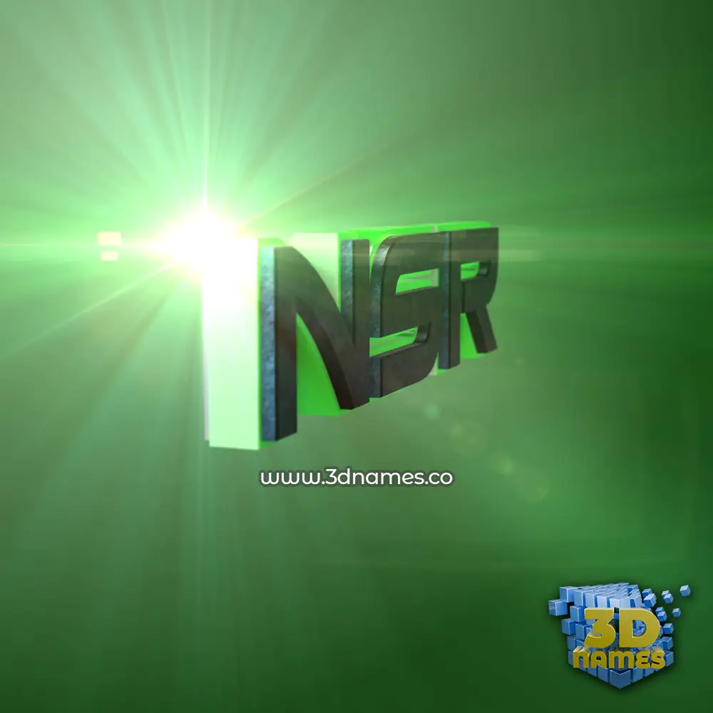 nsr in Green Light style - 3D name wallpaper