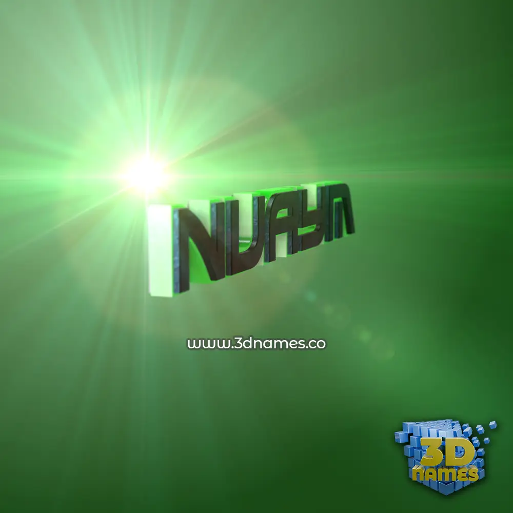 nuaym in Green Light style - 3D name wallpaper