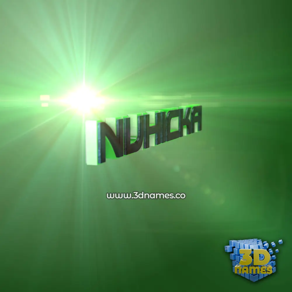 nuhicka in Green Light style - 3D name wallpaper