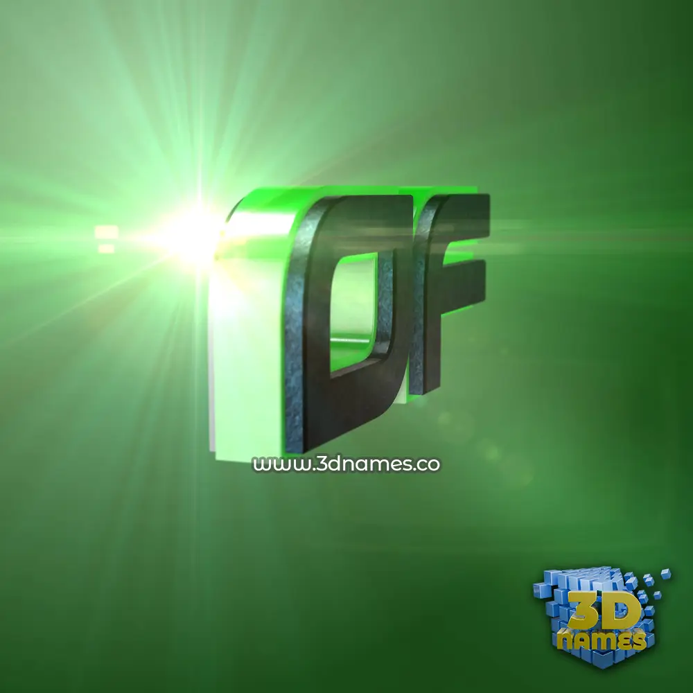 of in Green Light style - 3D name wallpaper