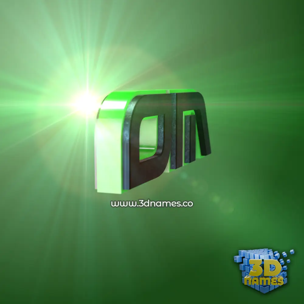 om in Green Light style - 3D name wallpaper