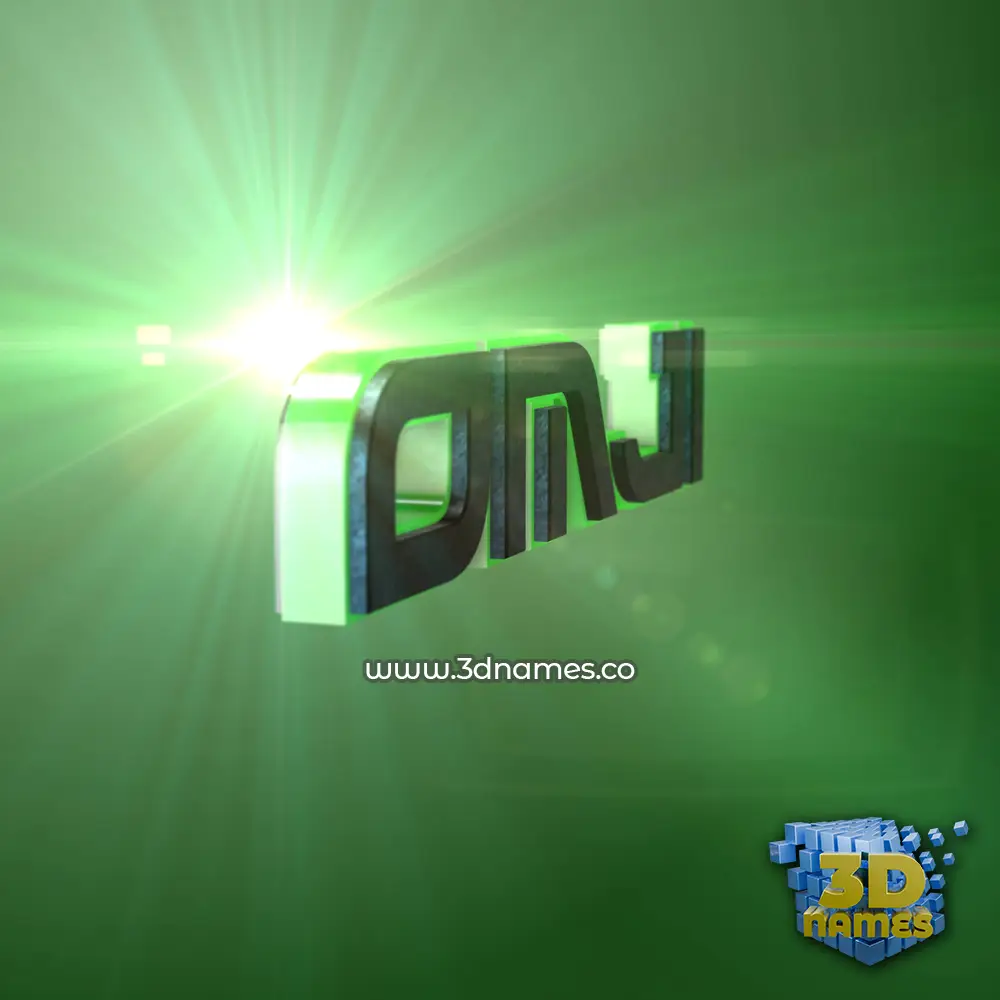 omji in Green Light style - 3D name wallpaper