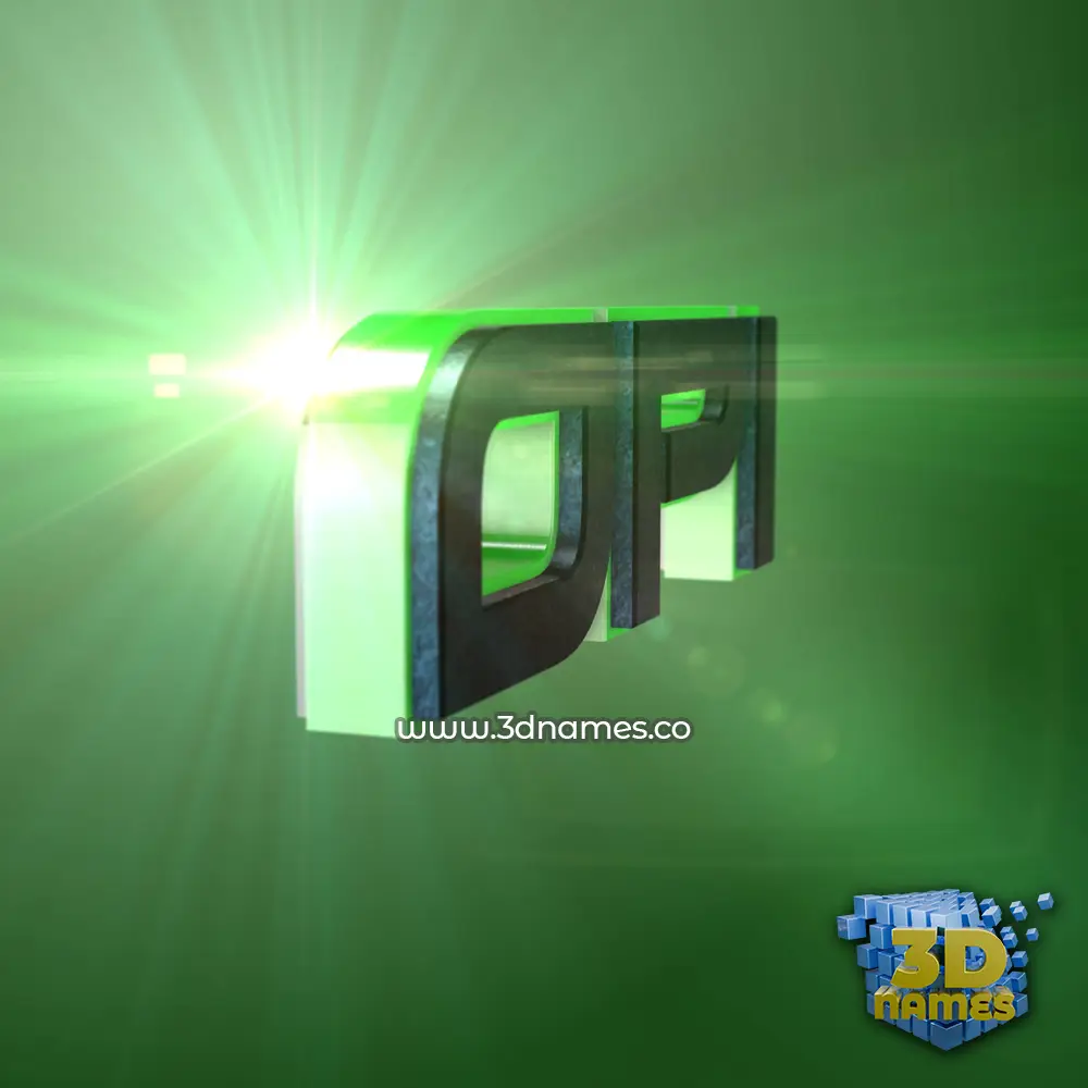 opi in Green Light style - 3D name wallpaper