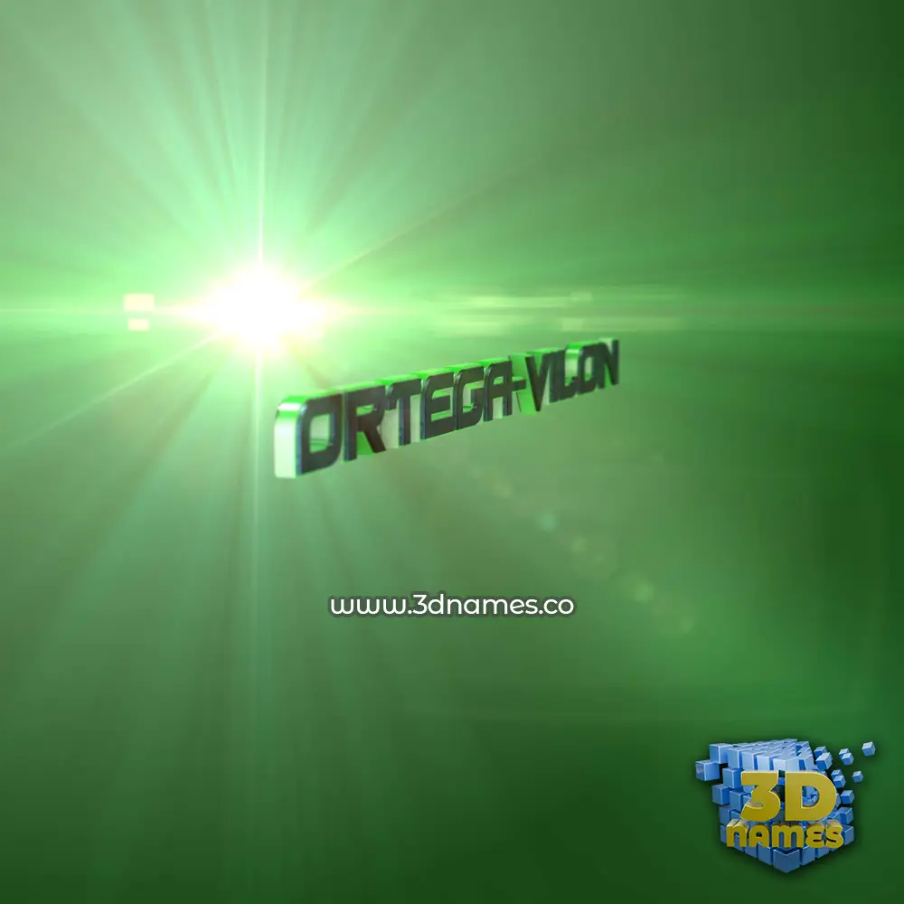 ortega-vilon in Green Light style - 3D name wallpaper