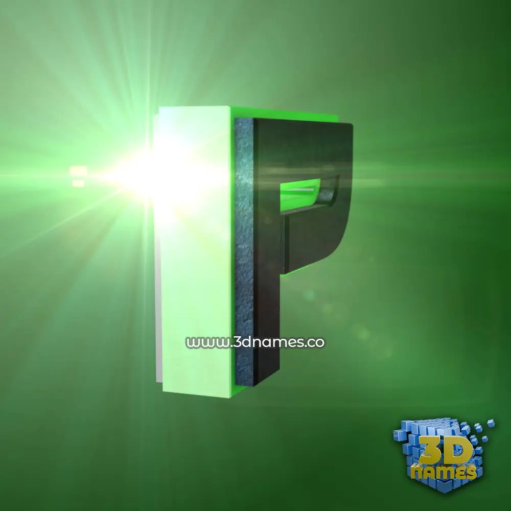 p in Green Light style - 3D name wallpaper