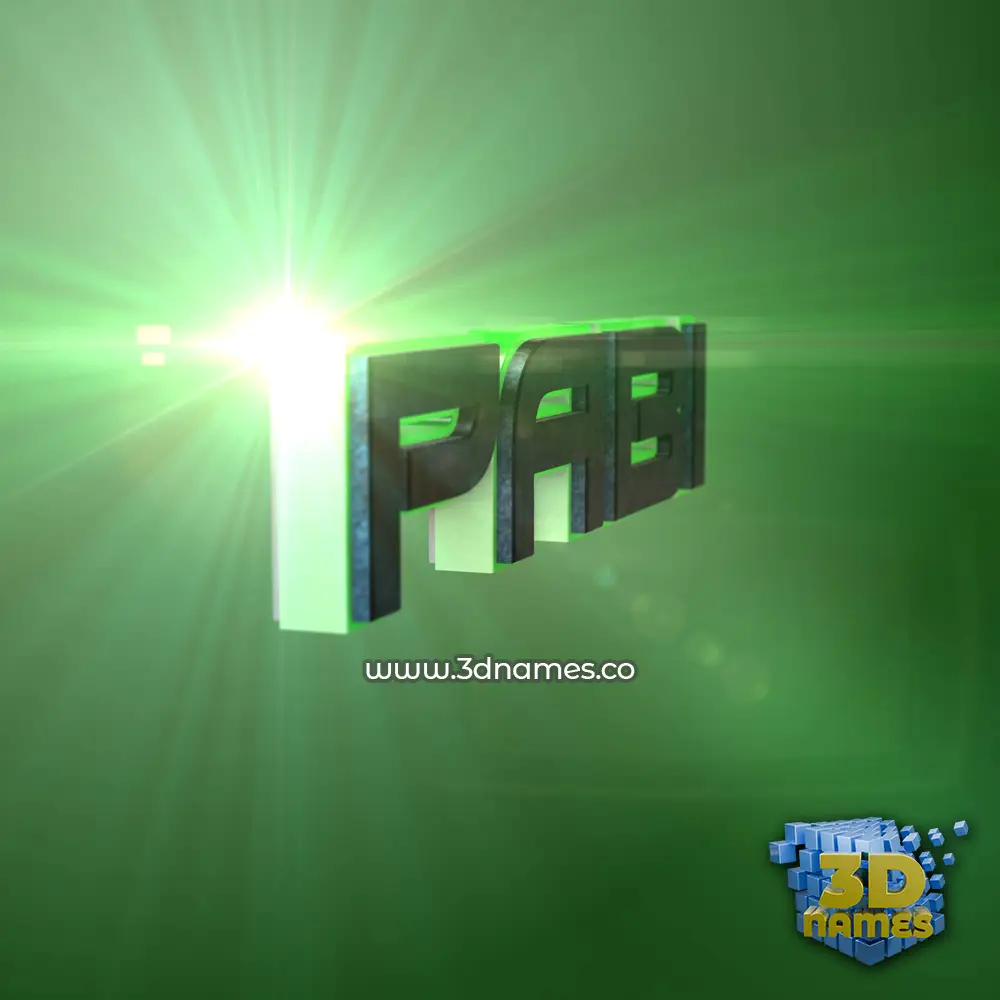 pabi in Green Light style - 3D name wallpaper