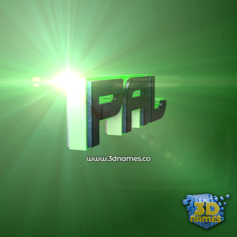 pal in Green Light style - 3D name wallpaper