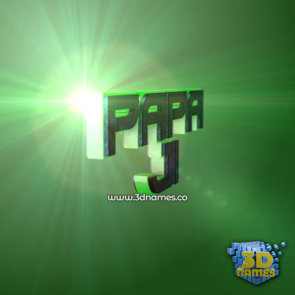 papa ji in Green Light style - 3D name wallpaper
