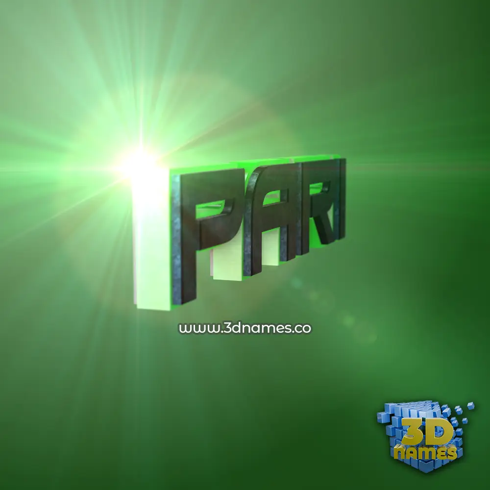 pari in Green Light style - 3D name wallpaper