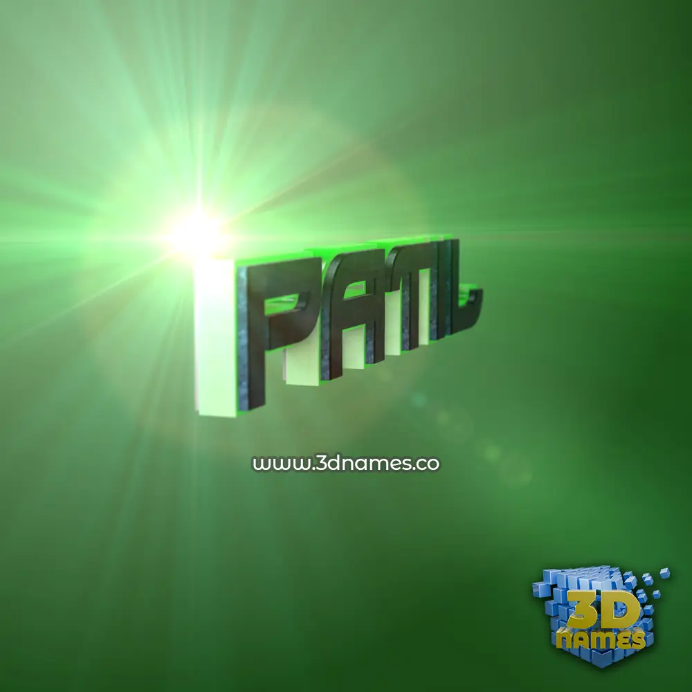 patil in Green Light style - 3D name wallpaper