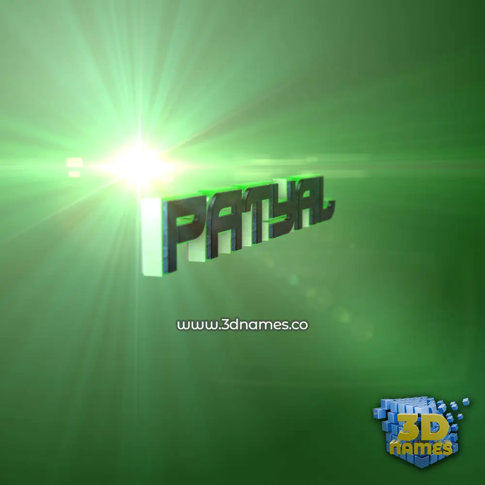 patyal in Green Light style - 3D name wallpaper