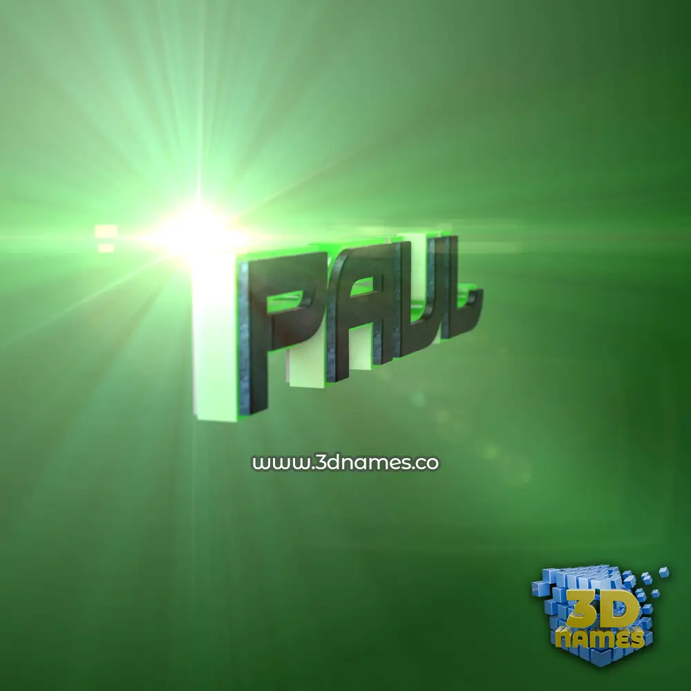 paul in Green Light style - 3D name wallpaper