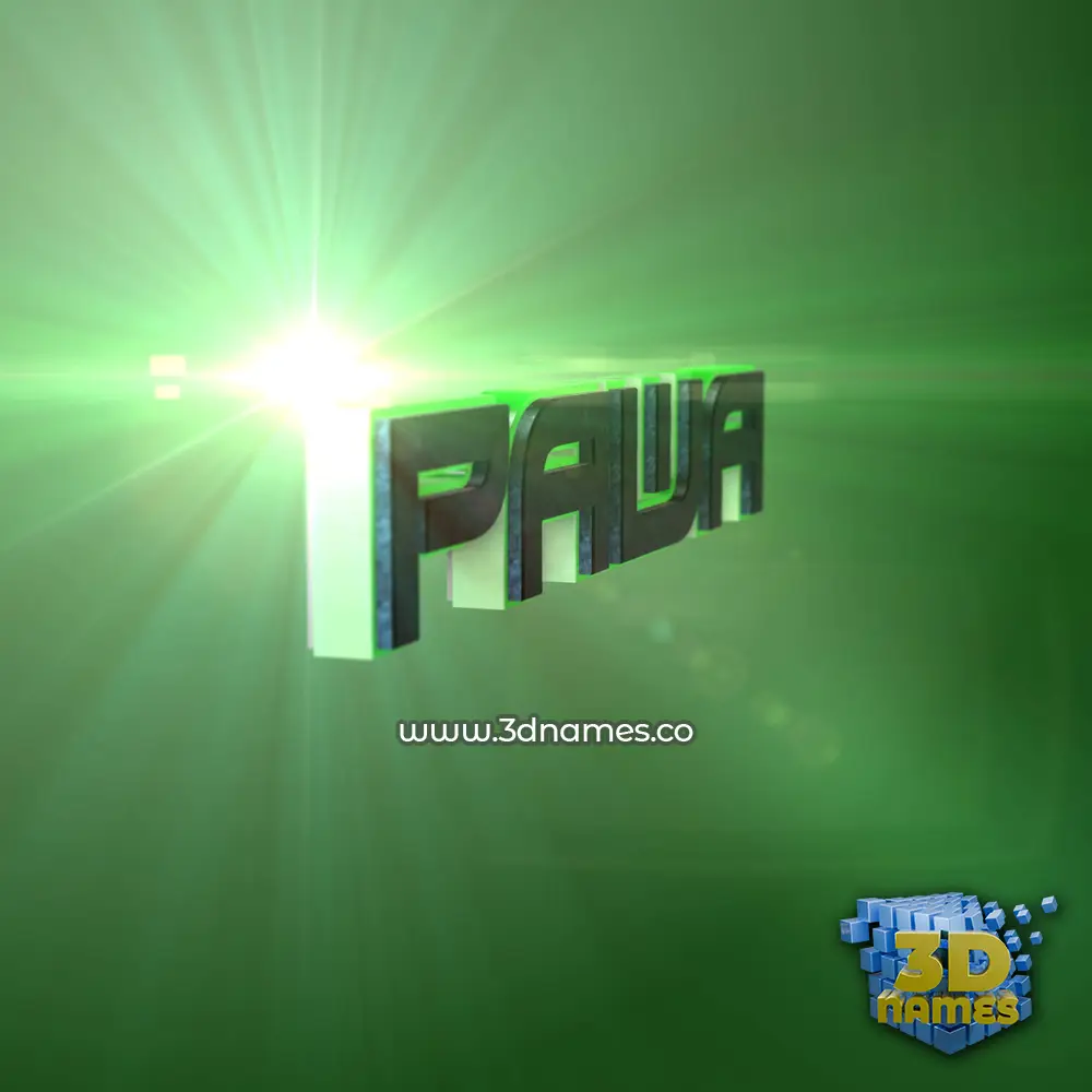 pawa in Green Light style - 3D name wallpaper