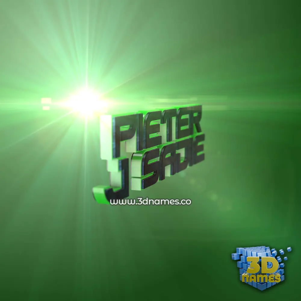 pieter j sadie in Green Light style - 3D name wallpaper