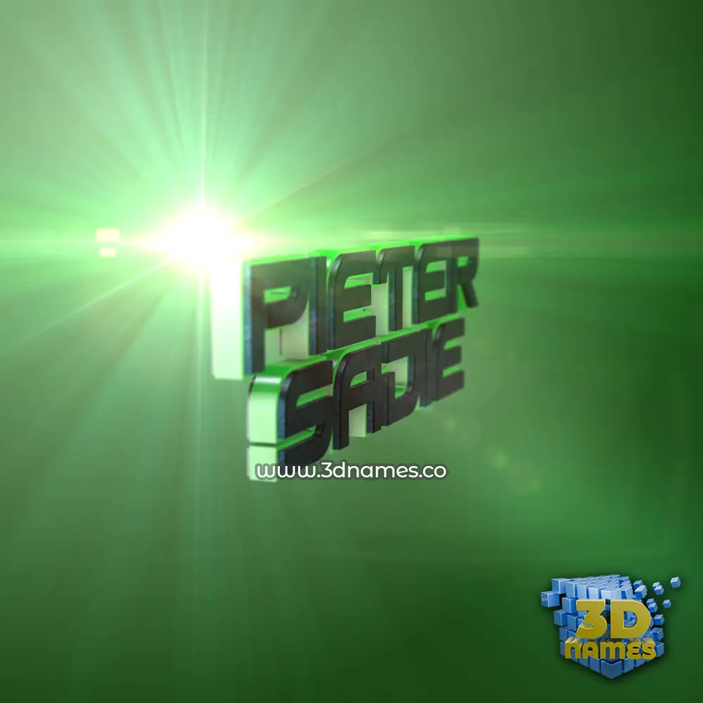 pieter sadie in Green Light style - 3D name wallpaper