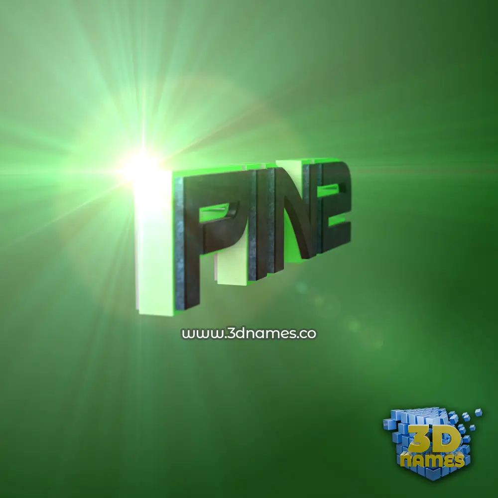 pin2 in Green Light style - 3D name wallpaper
