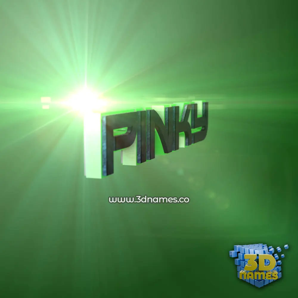 pinky in Green Light style - 3D name wallpaper