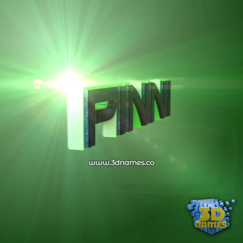 pinni in Green Light style - 3D name wallpaper