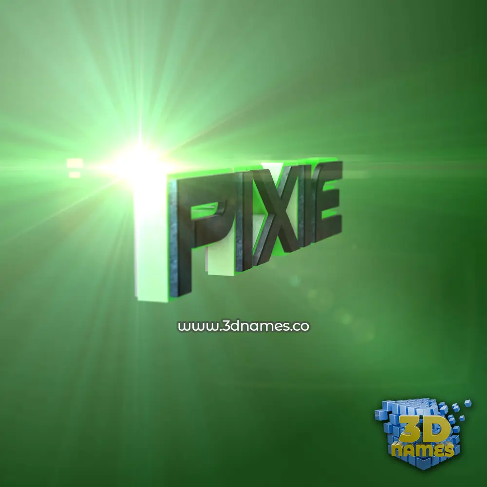pixie in Green Light style - 3D name wallpaper