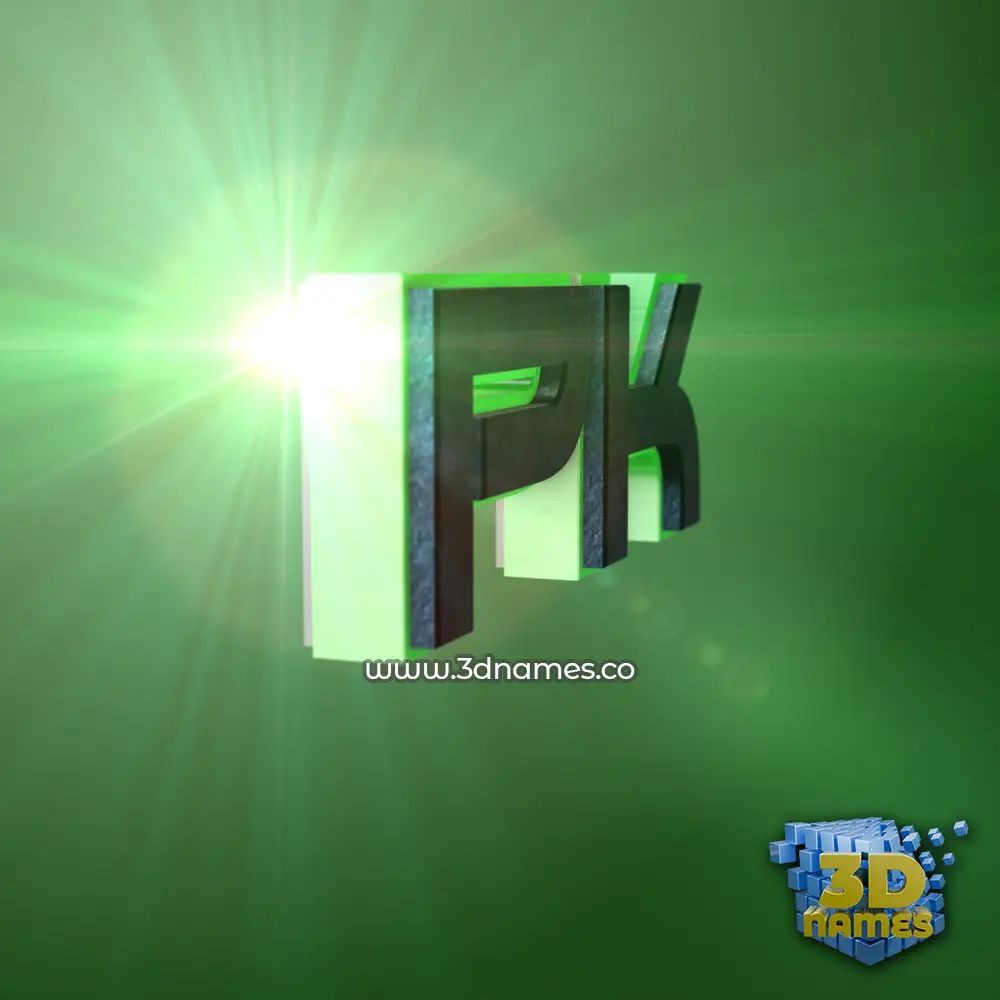 pk in Green Light style - 3D name wallpaper