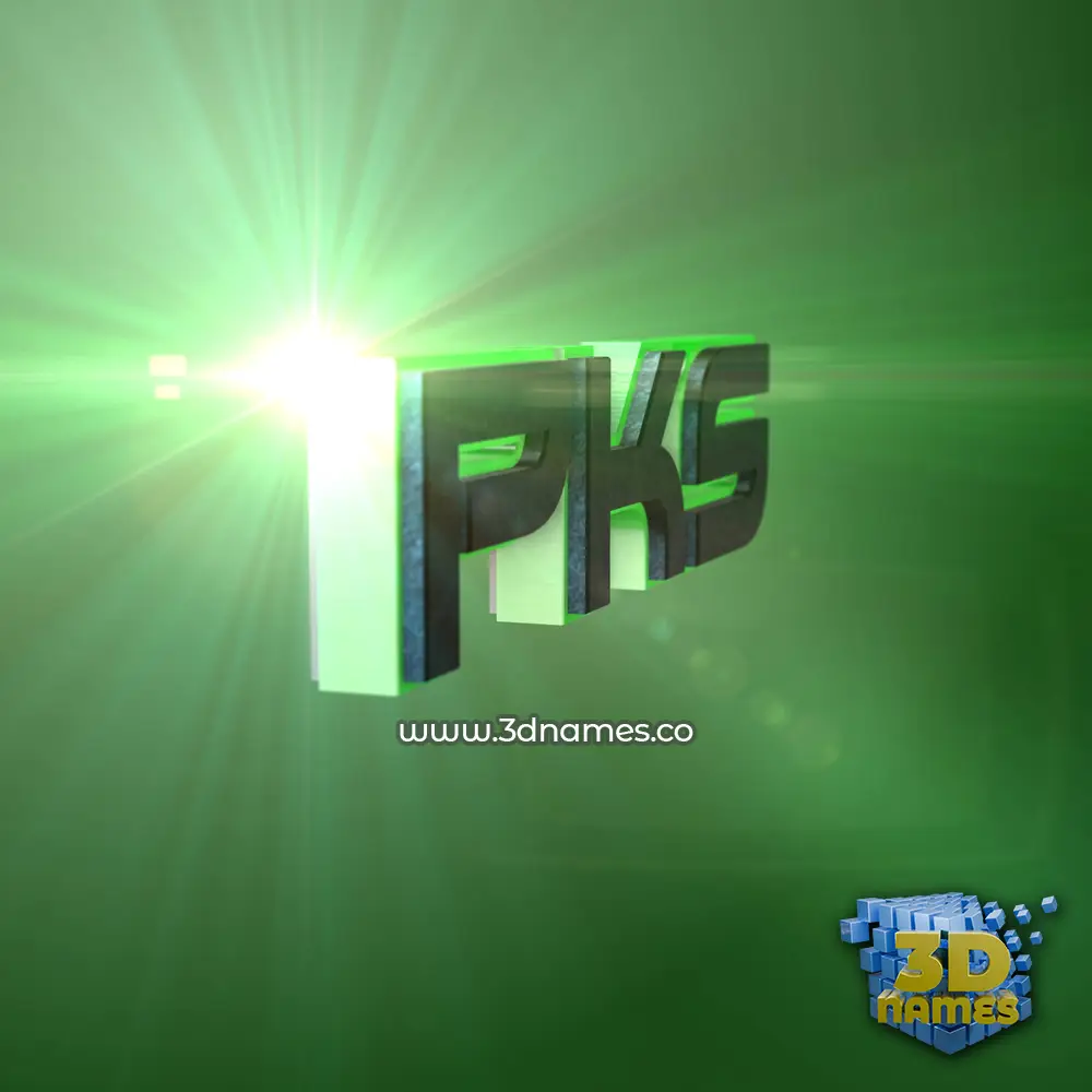pks in Green Light style - 3D name wallpaper