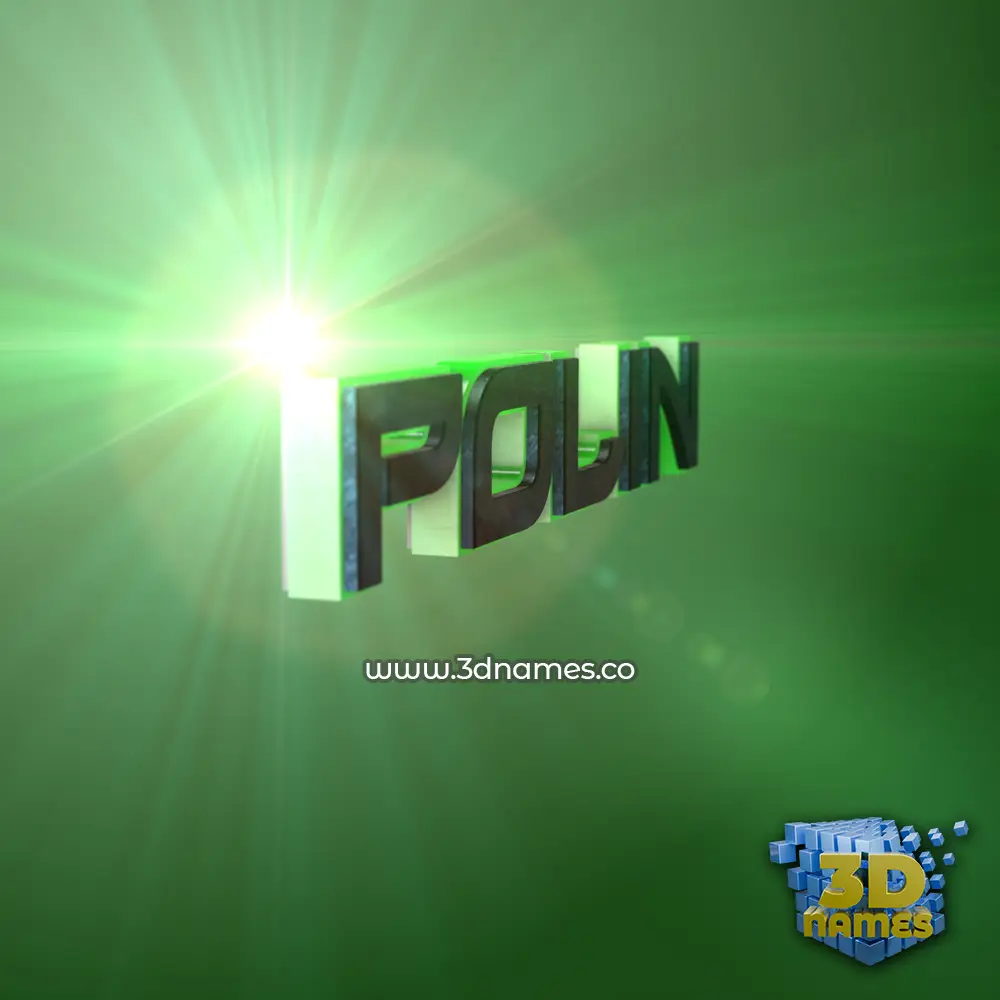 polin in Green Light style - 3D name wallpaper