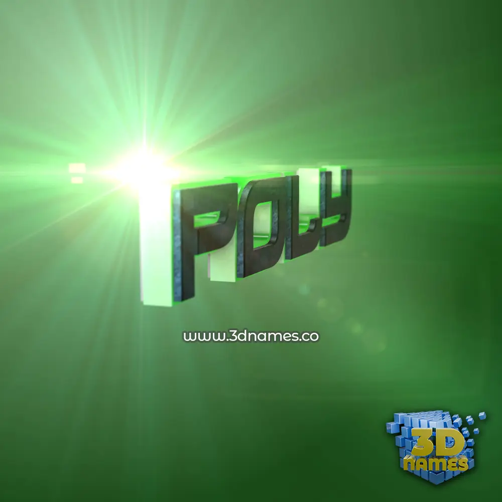 poly in Green Light style - 3D name wallpaper