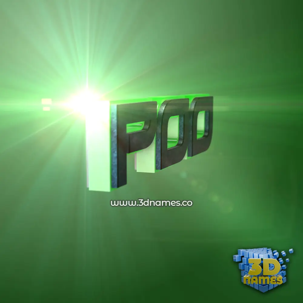 poo in Green Light style - 3D name wallpaper
