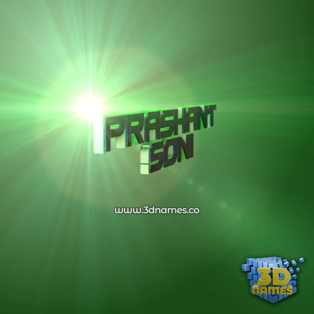 prashant soni in Green Light style - 3D name wallpaper