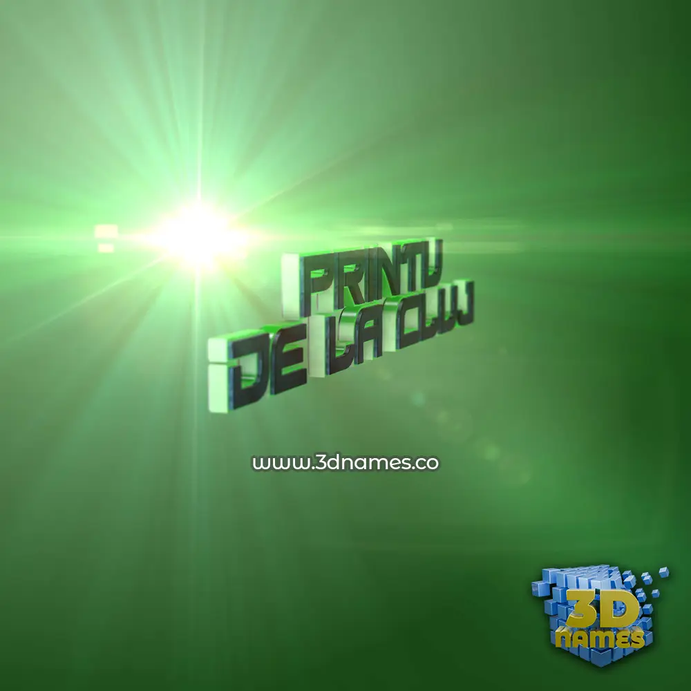 printu de la cluj in Green Light style - 3D name wallpaper