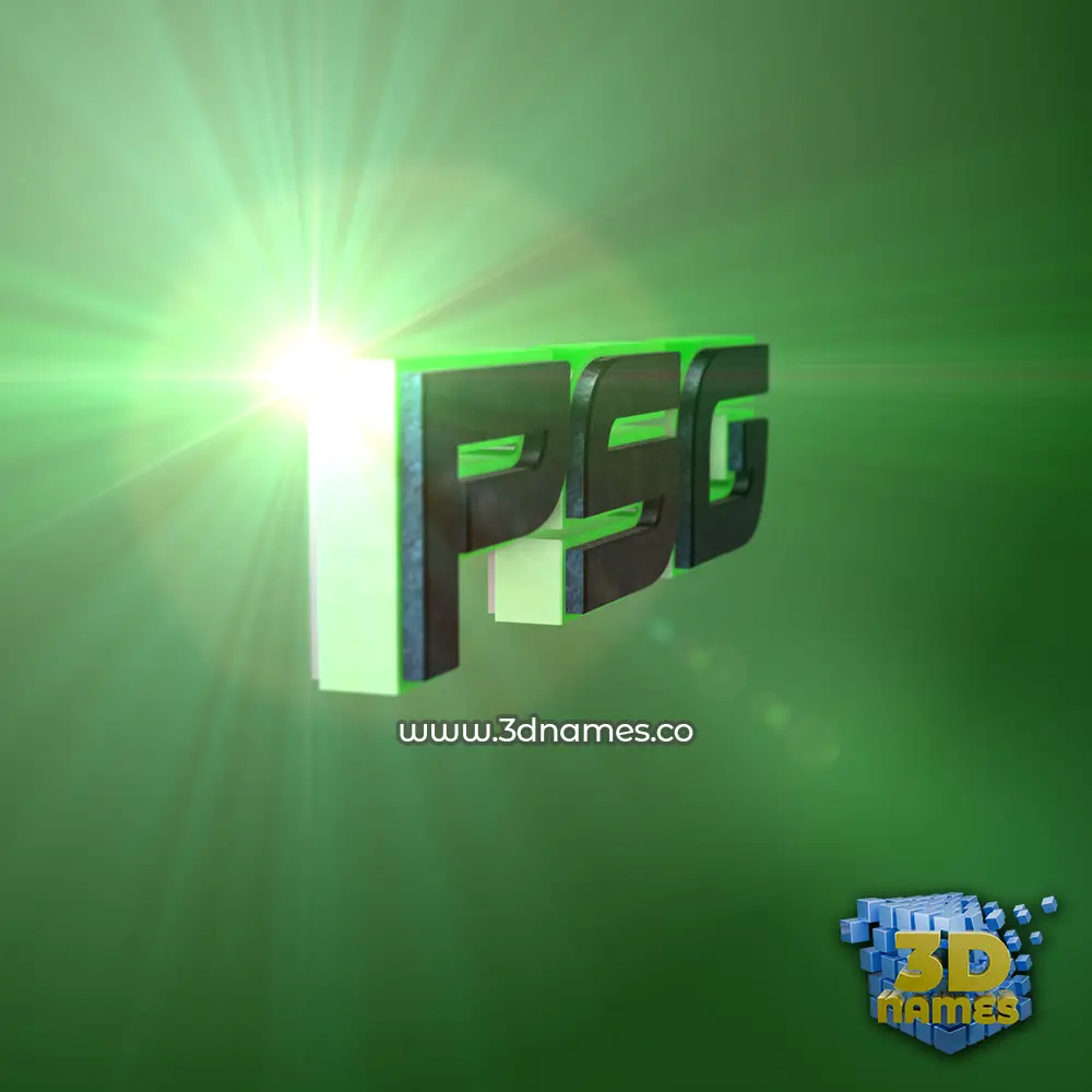 psg in Green Light style - 3D name wallpaper