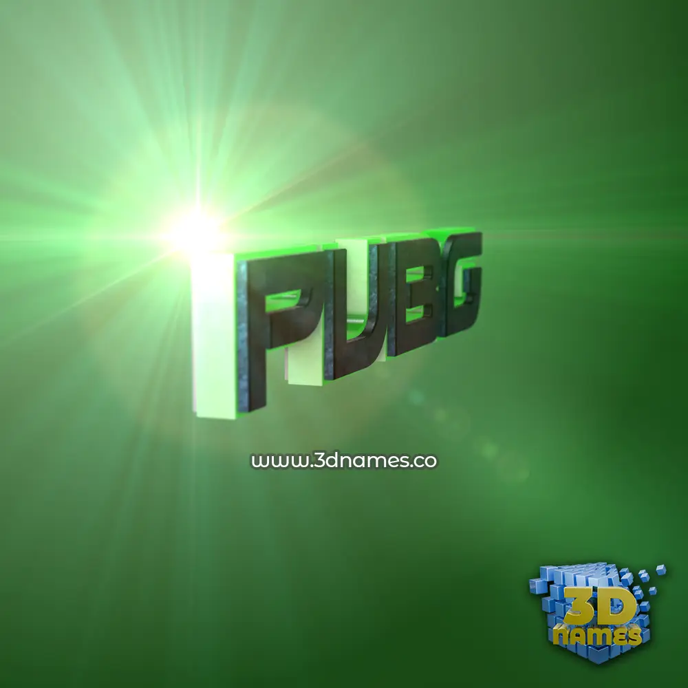 pubg in Green Light style - 3D name wallpaper