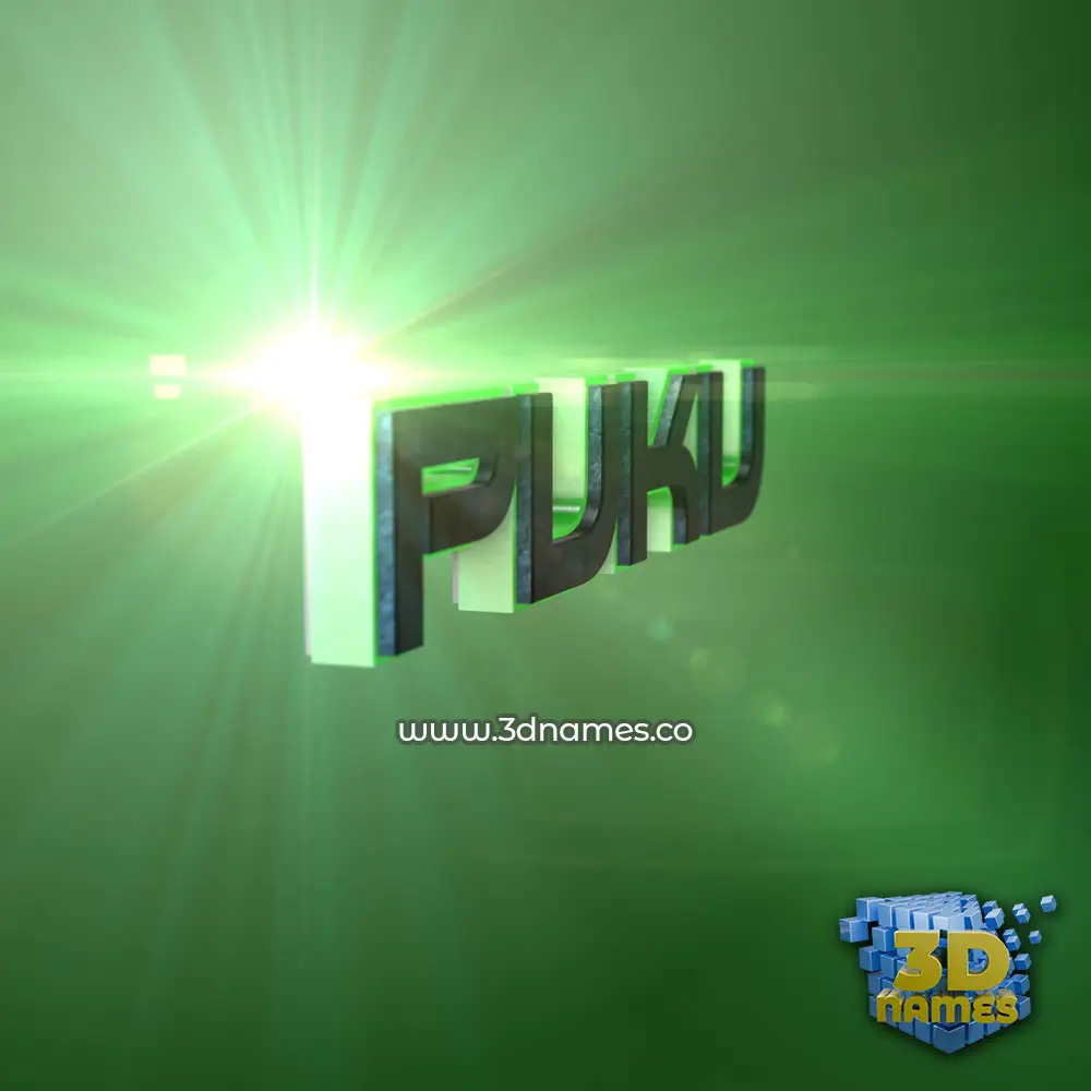 puku in Green Light style - 3D name wallpaper