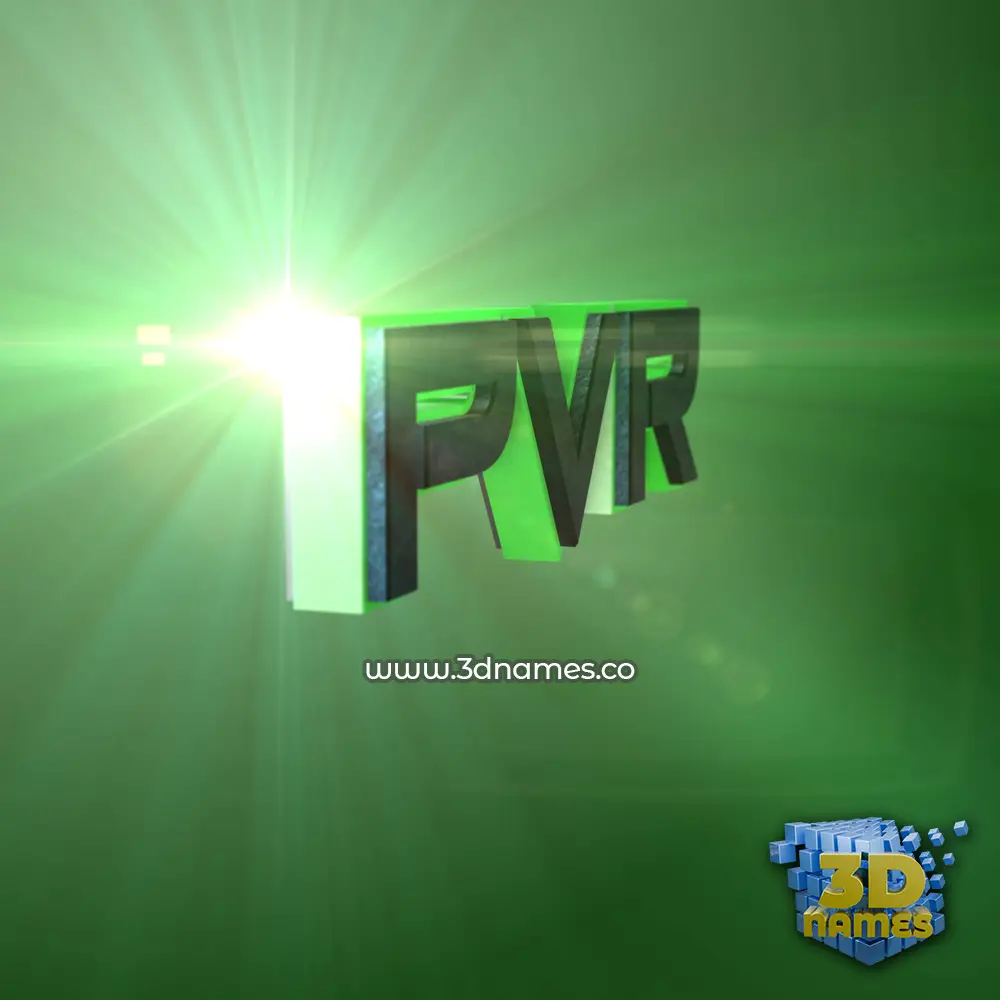 pvr in Green Light style - 3D name wallpaper