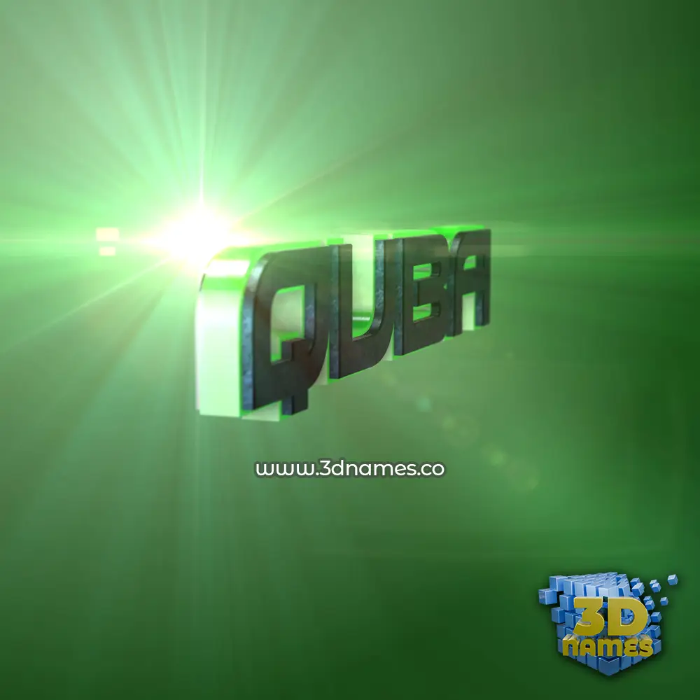 quba in Green Light style - 3D name wallpaper