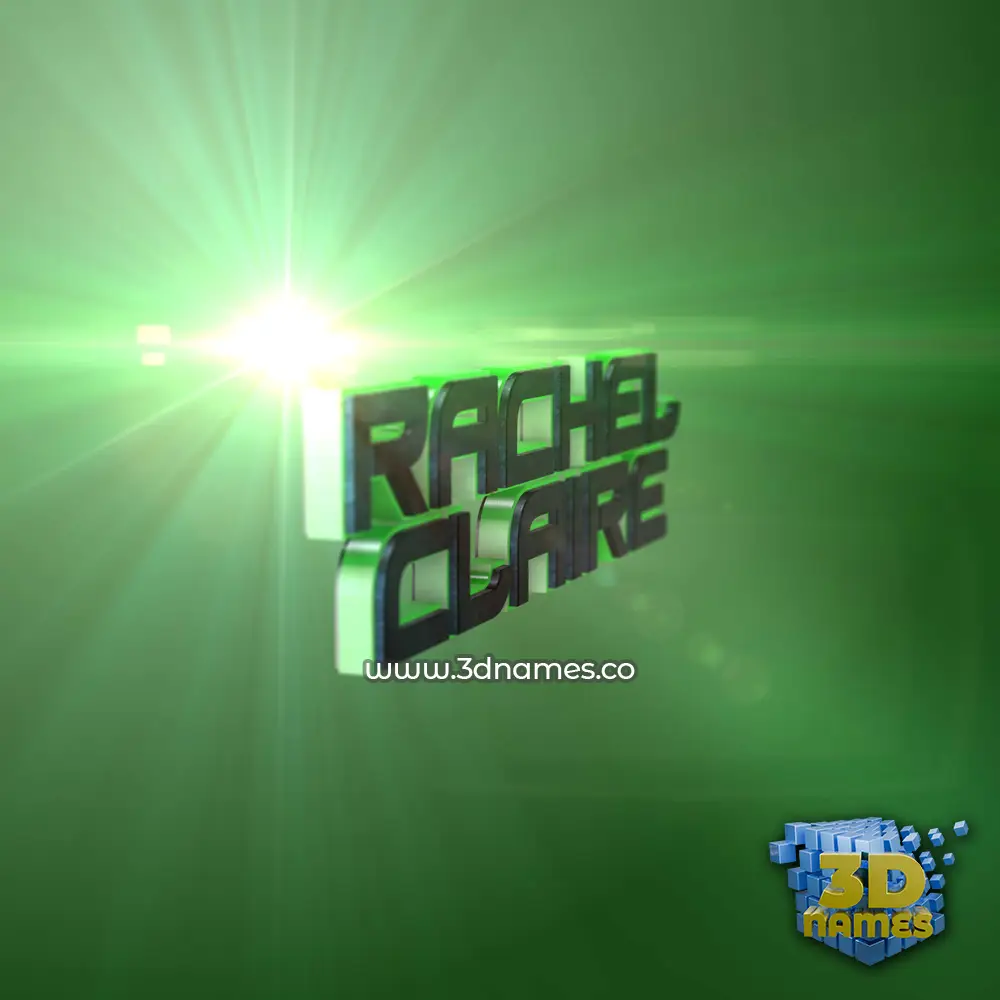 rachel claire in Green Light style - 3D name wallpaper