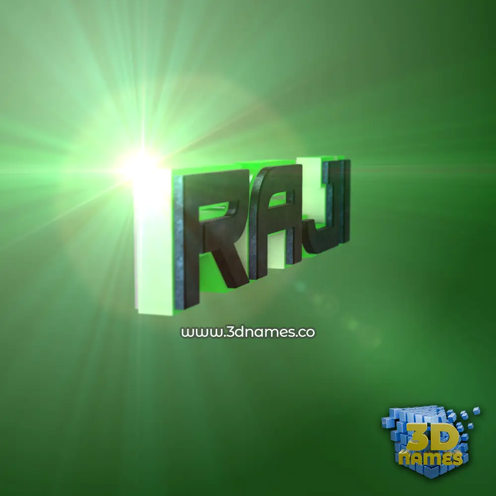 raji in Green Light style - 3D name wallpaper