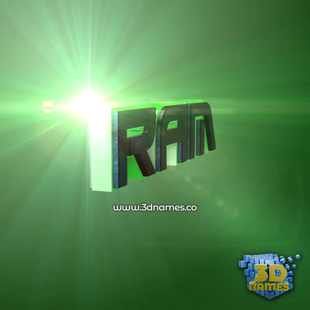 ram in Green Light style - 3D name wallpaper